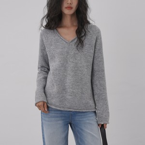 drop shoulder v-neck knit【2025092804】