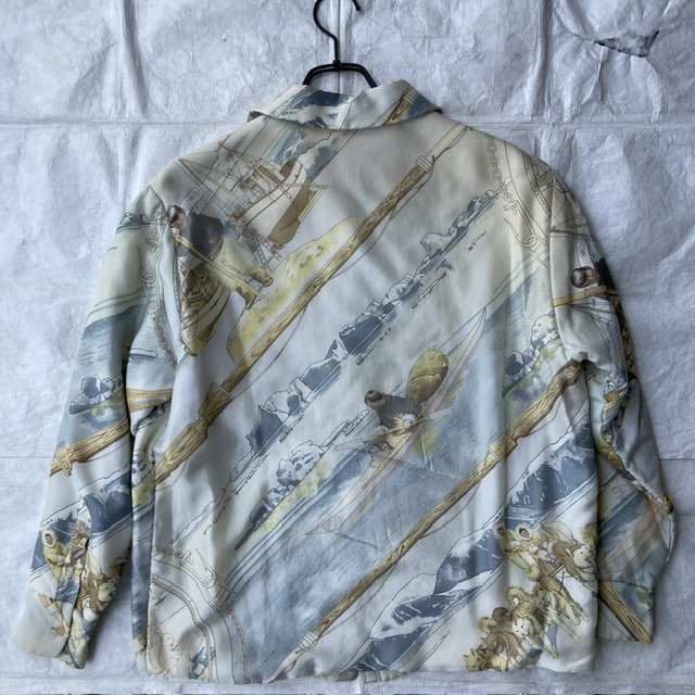 HERMES シャツジャケット マルジェラ期 シルク パファー オールドエルメス 古着 レディース 画像2