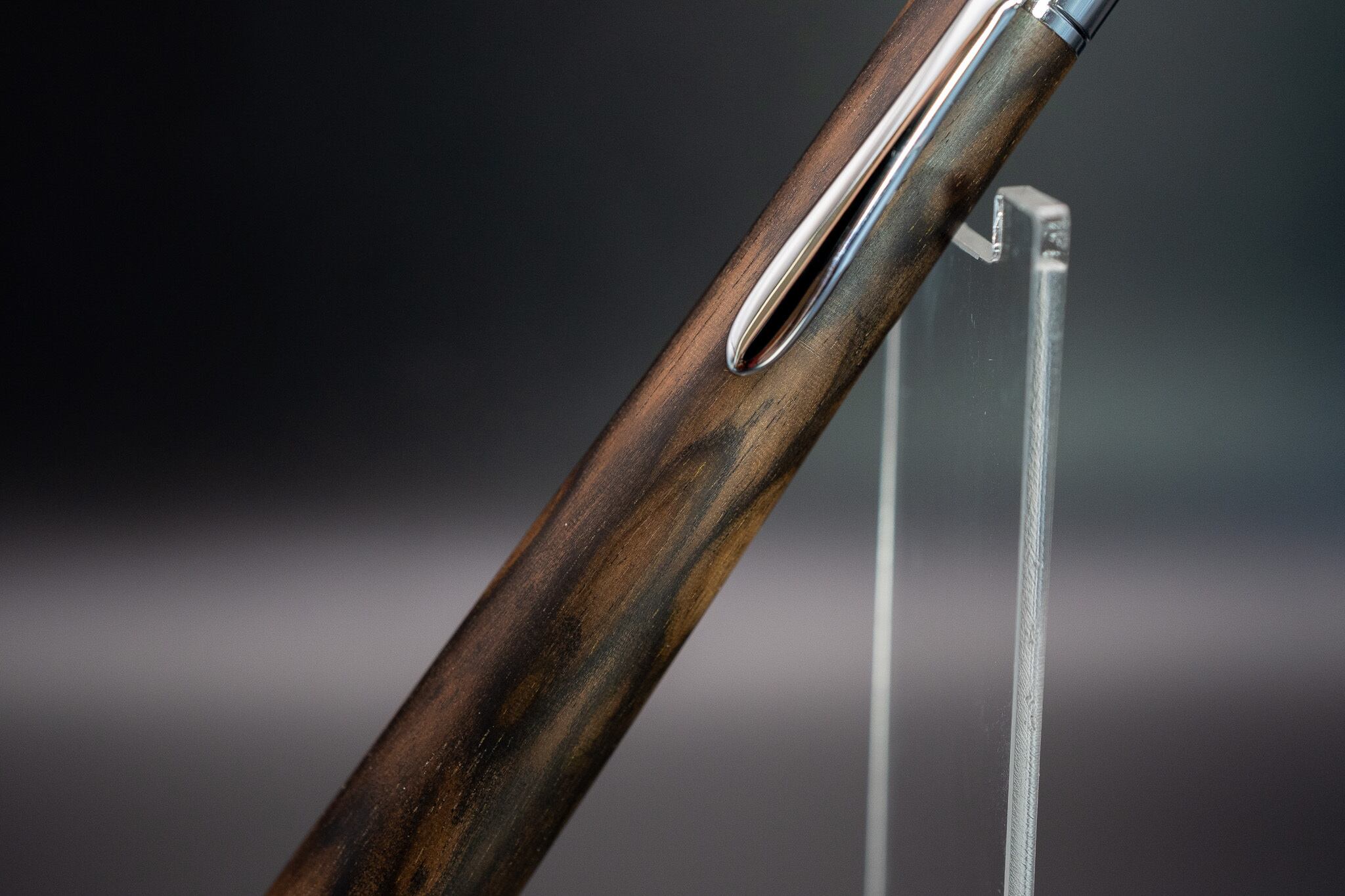 【魅惑の黒い紋様】 黒柿孔雀杢 極上 silver MP