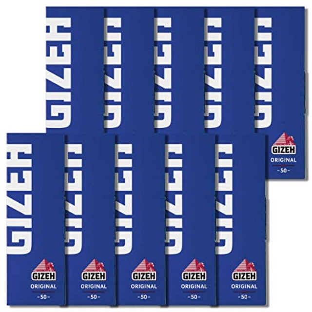 GIZEH(ギゼ) レギュラーシングル オリジナル レギュラーバーニング 手巻きタバコペーパー 50枚入り×10冊パック 7-29001-35