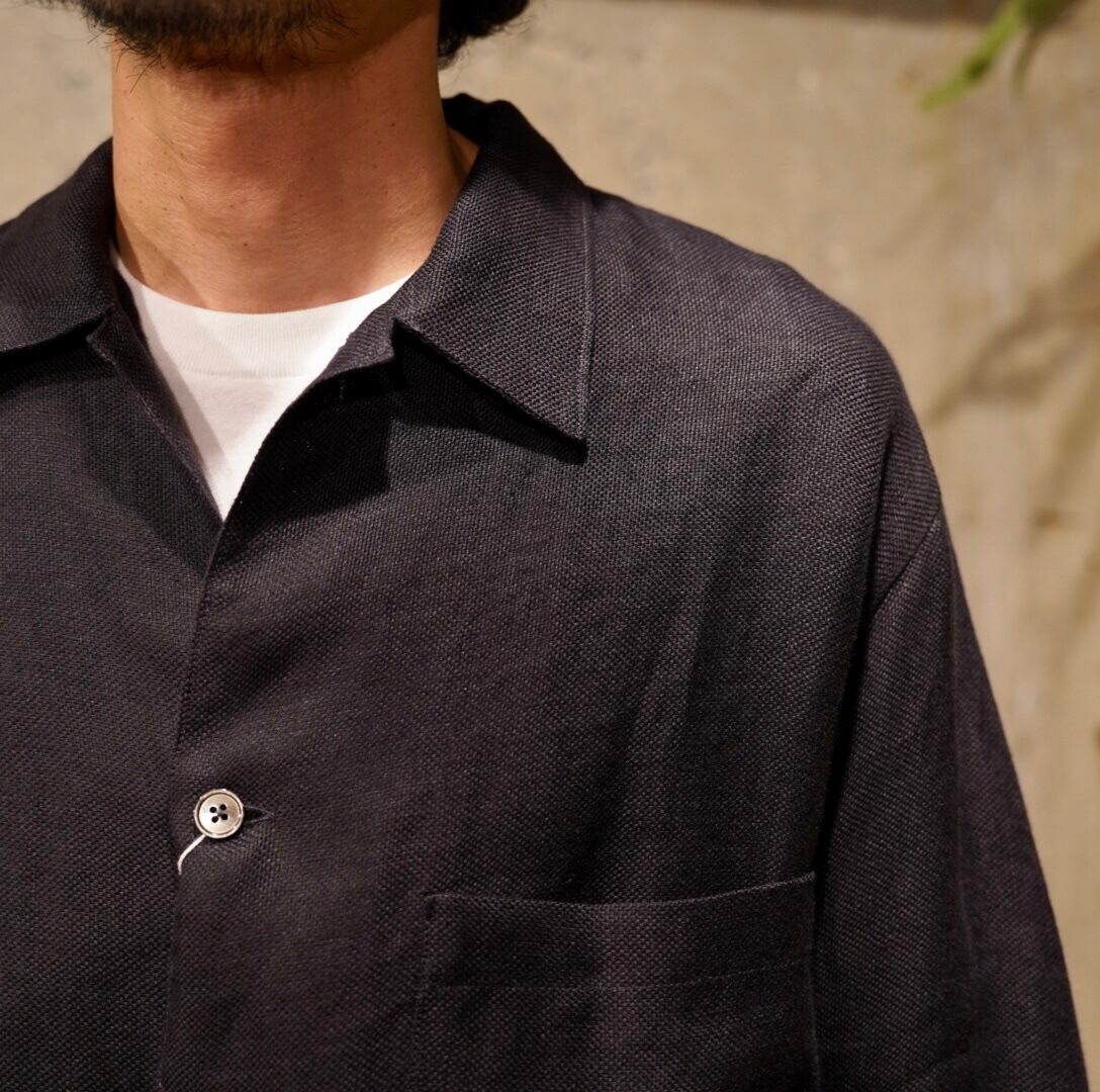 COMOLI(コモリ)/リネンシャツジャケット/-charcoal-(X01-01022) | Signs powered by BASE