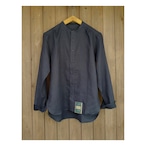 【Unisex】Handwerker │ Linen collarless shirts (charcoal)