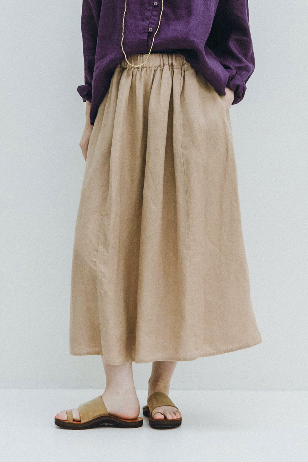 fog linen work │ベススカート（リネン100％・普通地）col.ラン