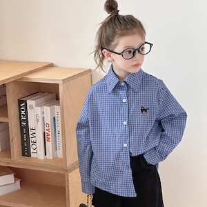 秋犬ワンちゃん刺しゅう韓国風シャツ