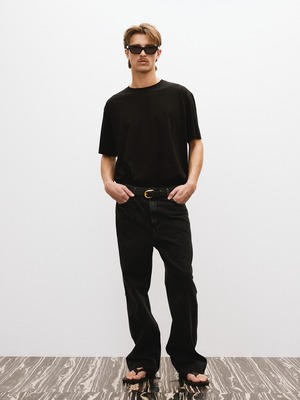 [RECTO][MEN] MENS CASHMERE BLEND LOOSE FIT T-SHIRT (BLACK) 正規品 韓国ブランド 韓国通販 韓国代行 韓国ファッション レクト 日本 店舗