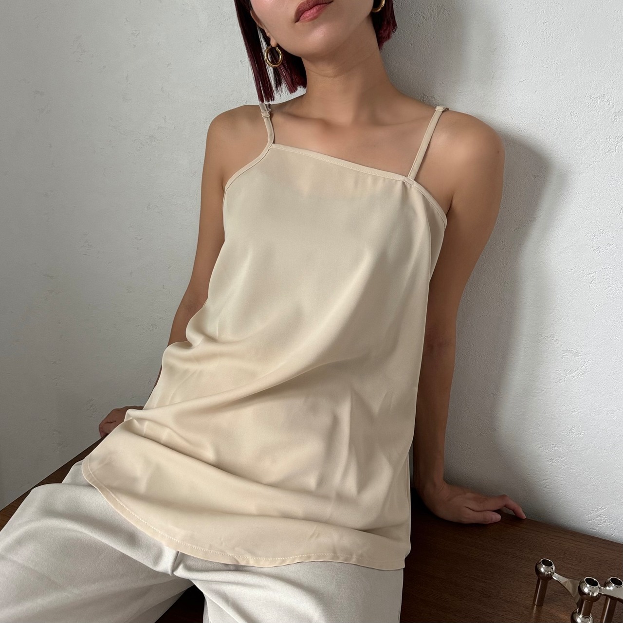 asymmetry camisole/beige