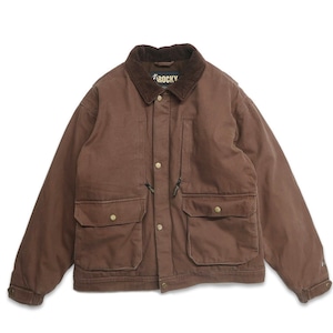 古着 ROCKY ダック ワークジャケット ダックジャケット 襟コーデュロイ ブラウン 表記：L-R　gd408331n w60109