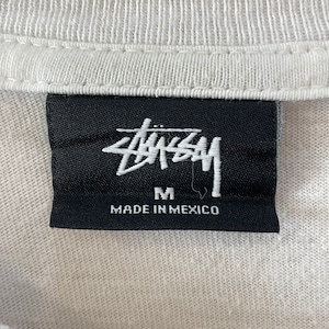 【STUSSY】ワンポイント バックプリント 半袖 Tシャツ ストックロゴ ショーンフォント ステューシー Mサイズ US古着 アメリカ古着