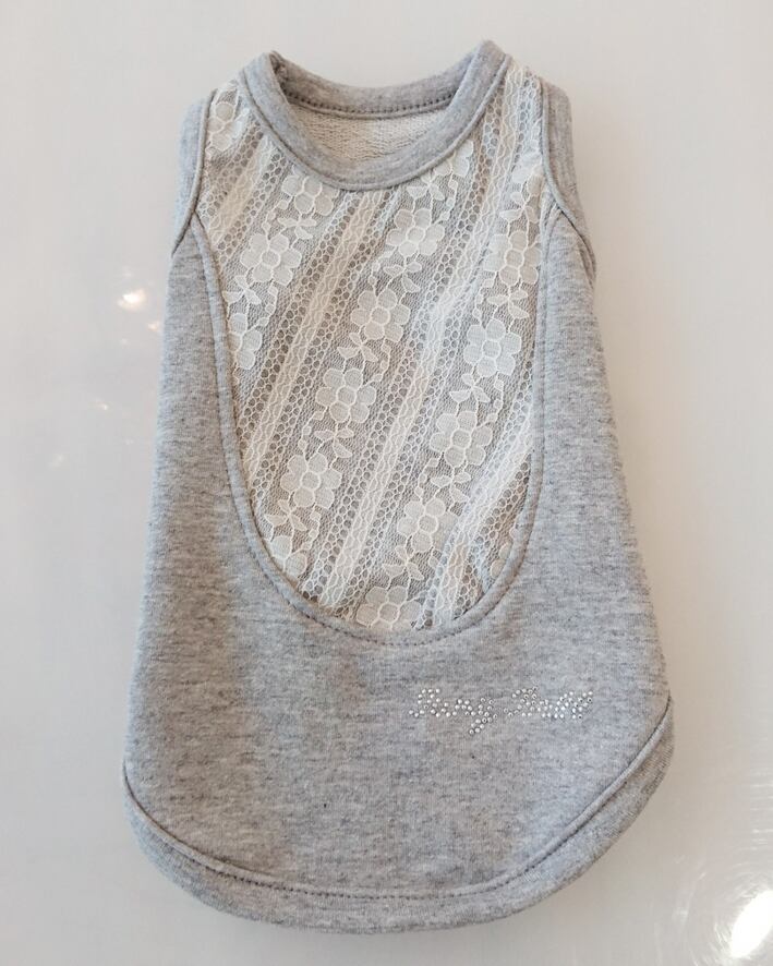 Juny Bell【正規輸入】犬 服 Tシャツ グレー  春 夏 15-1695-0007