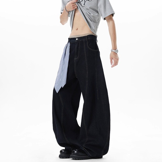 スカーフ付きジーンズ/デニムパンツ