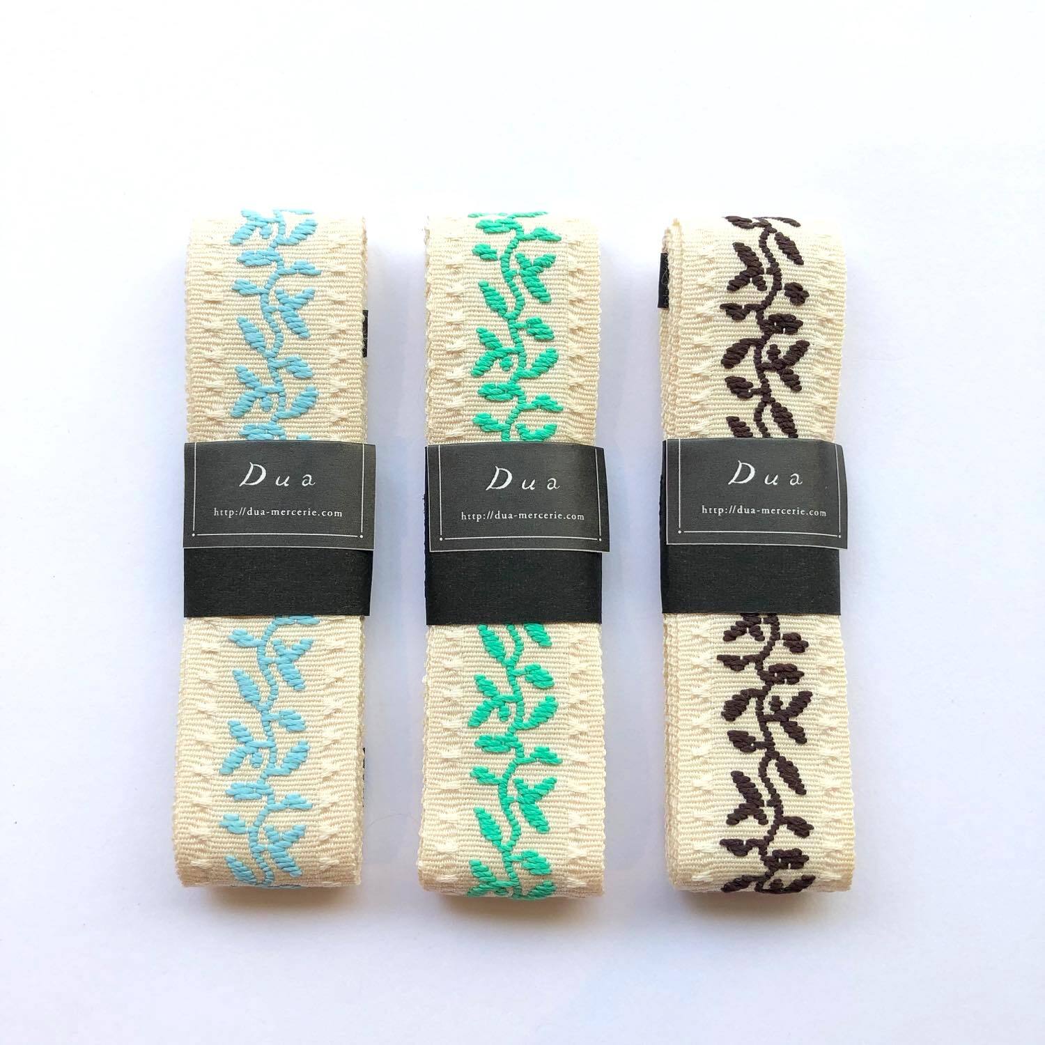 ツタ模様刺繍のリボン（1mカット） | Dua-アクセサリーパーツショップ