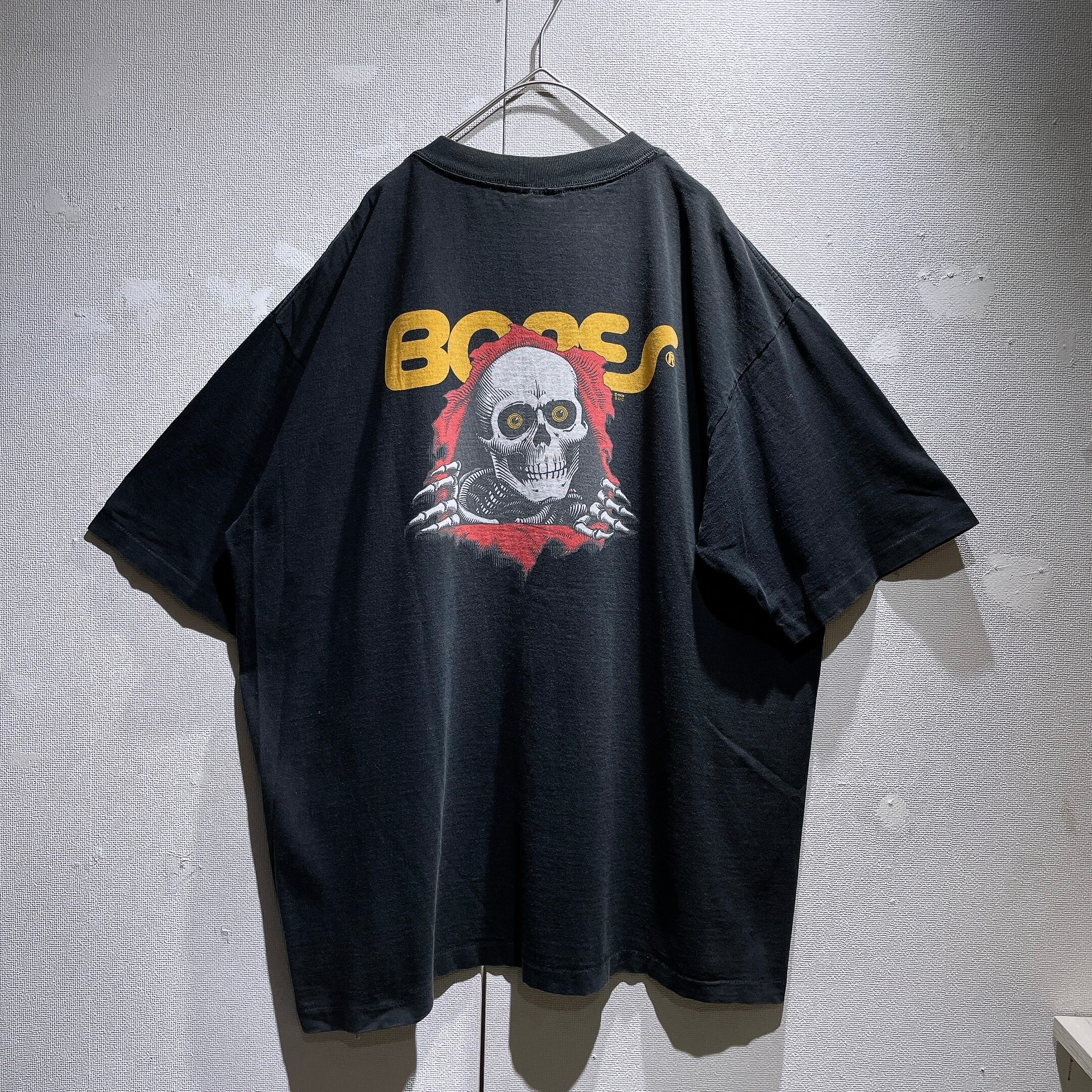 1994s POWELL PERALTA ” 覗きBONES ” printed Black Tee (made in Usa)
