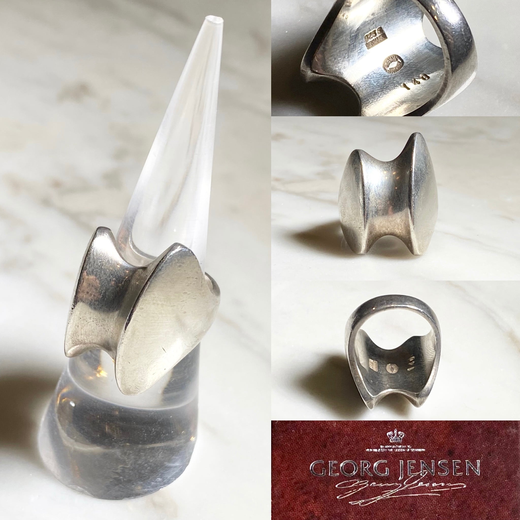 GEORG JENSEN heavy gauge silver abstract ring designed by henning