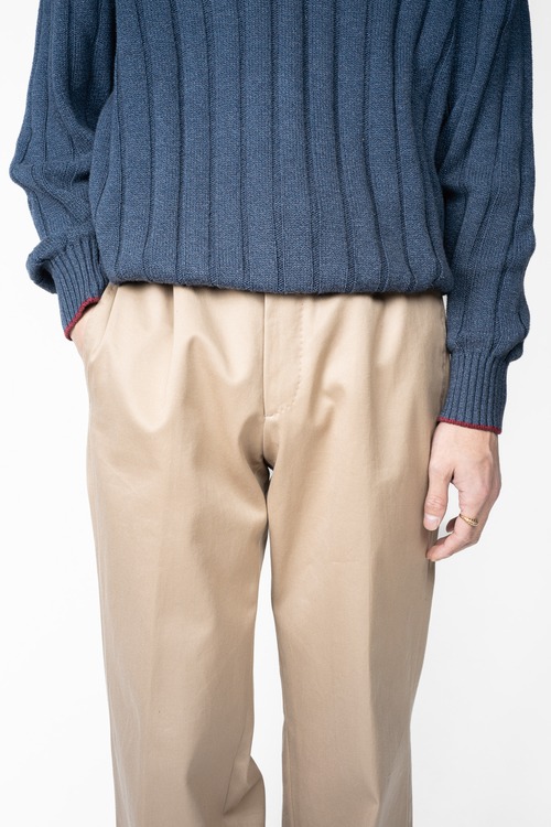 [00's] "JIL SANDER Tailor Made" Cotton Gabardine No-tuck Trousers