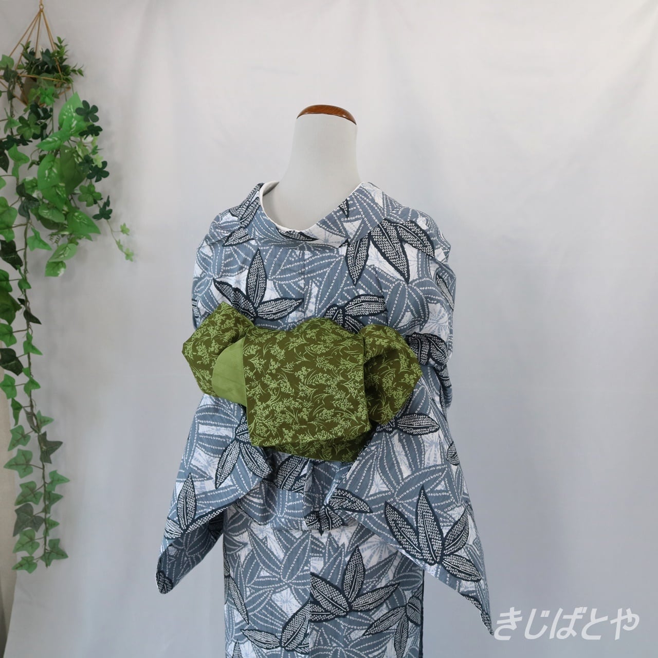 綿麻浴衣 薄鈍に竹 | きじばとや