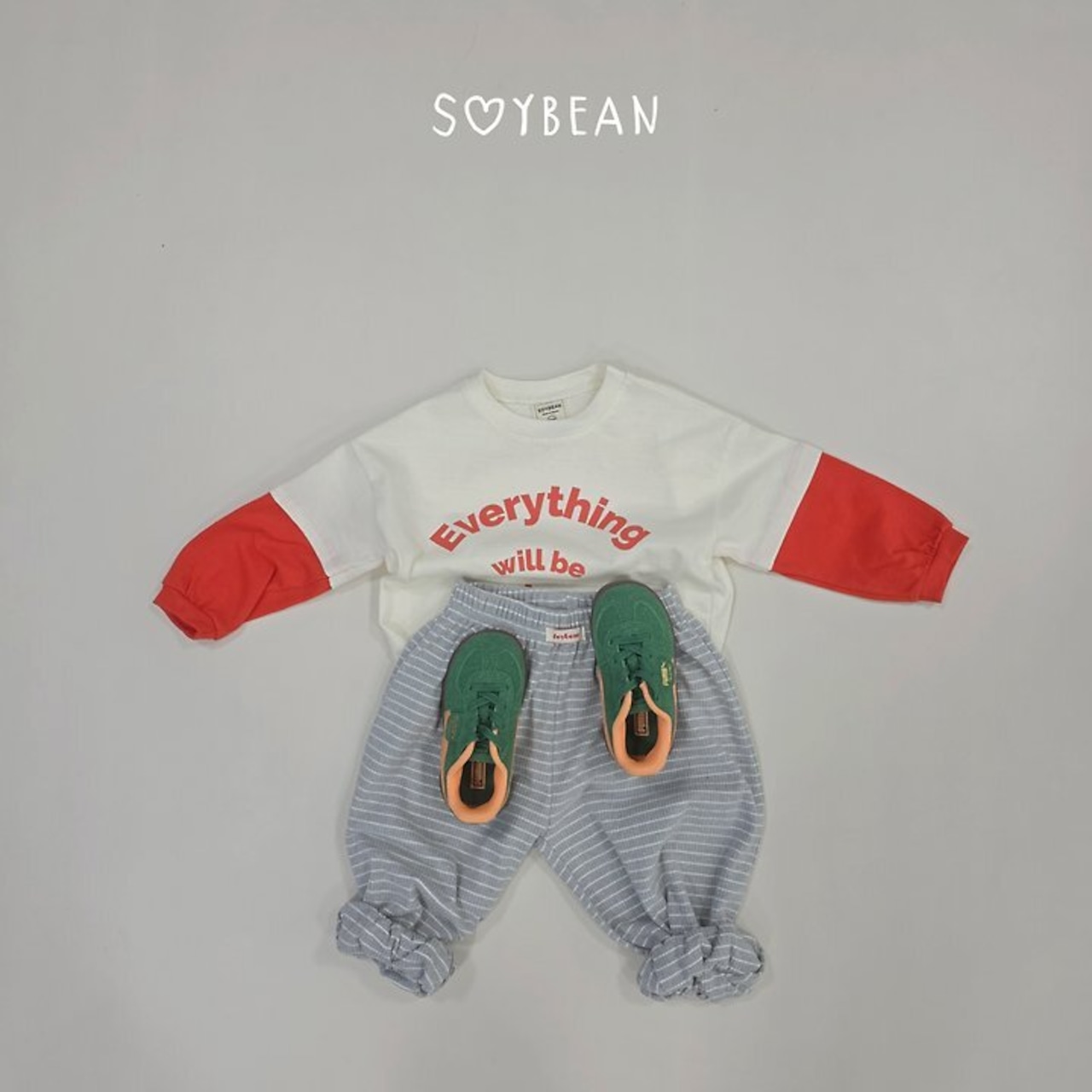 【取寄】SOYBEANストライプバルーンジョガーパンツ|秋服|韓国子供服| 26/AT