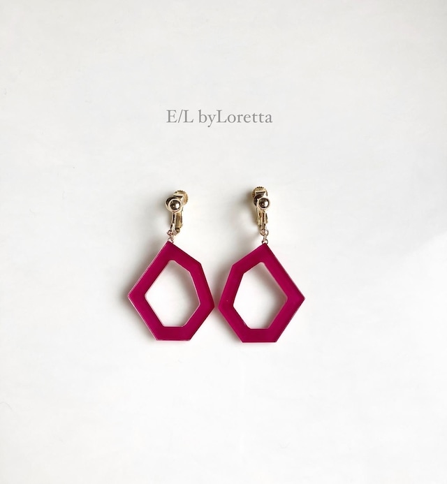 Color KAKERA hoop pierce/earring(Magenta) [cc]