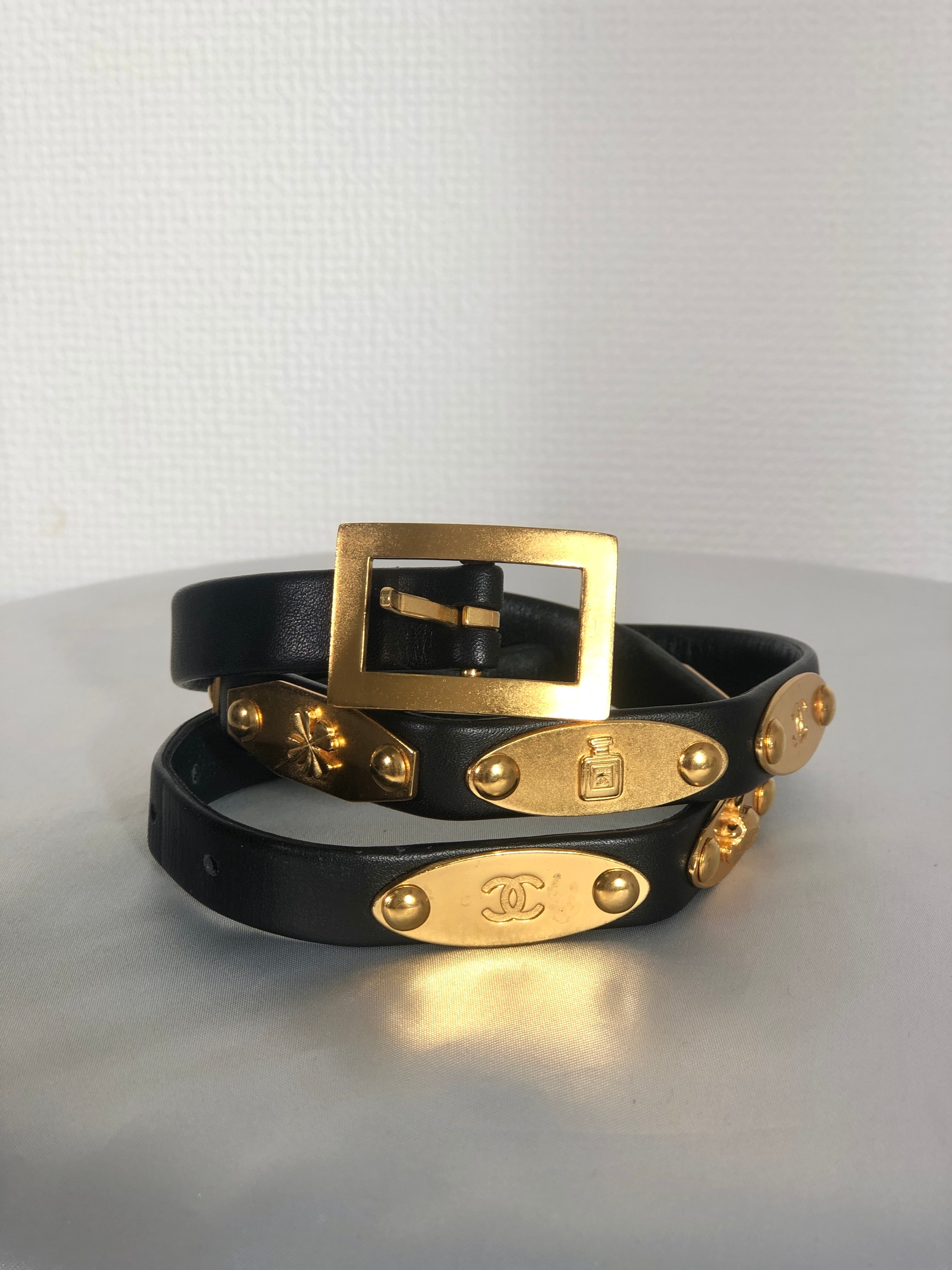 CHANEL シャネル ココマーク マトラッセ カメリア レザー ベルト ブラック vintage ヴィンテージ オールド 6u7wte |  VintageShop solo powered by BASE