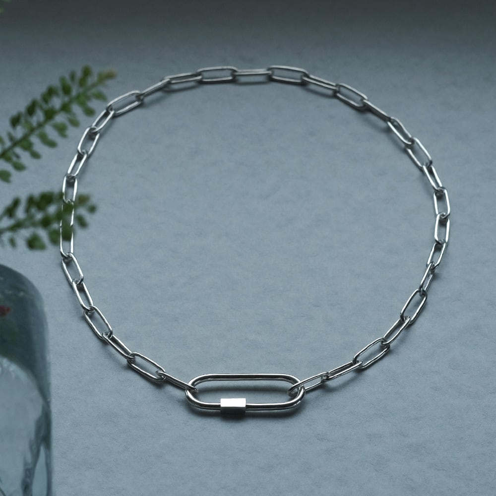 カラビナ ボールド ネックレス シルバー925 | クラウドジュエリー