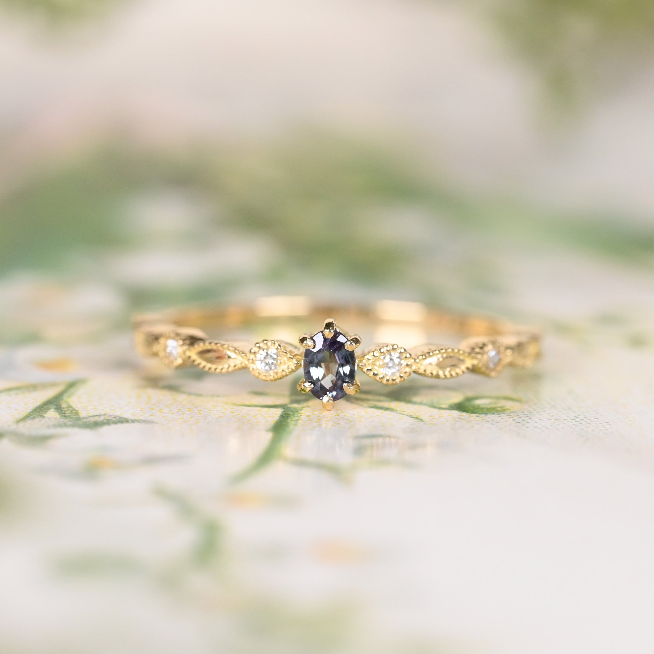 アレキサンドライト　K18YG リング 限定5本】アレキサンドライト K18YG リング 10号 | ジェムと