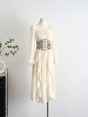 【0079】Floral Corset Fairy Long Sleeve Dress