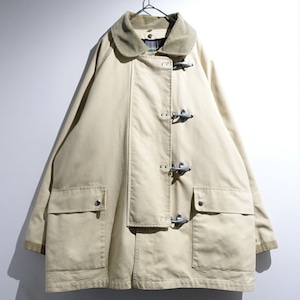 EURO Beige Corduroy Collar Fireman Jacket with Check Liner