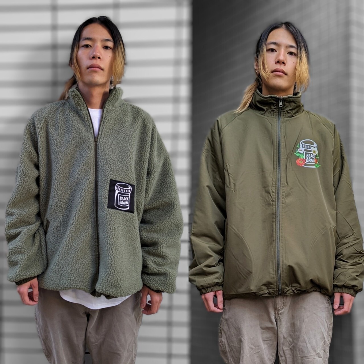 Opium Reversible Boa Jacket (Grey) | BLACK BRAIN