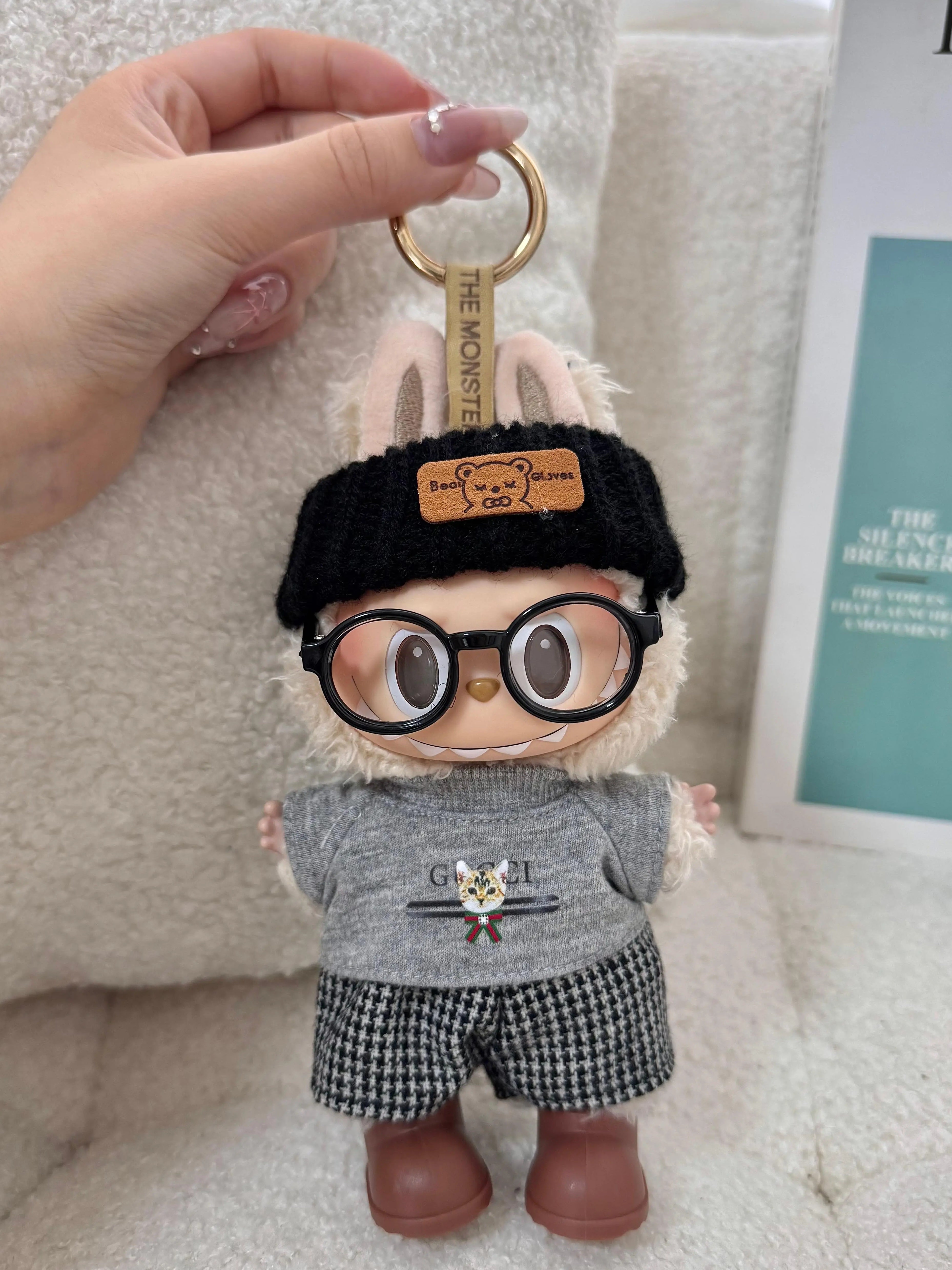 ラブブ 1・2・3世代 兼用 お人形服 ギンガムチェック柄 Tシャツ&パンツ コーディネートセット