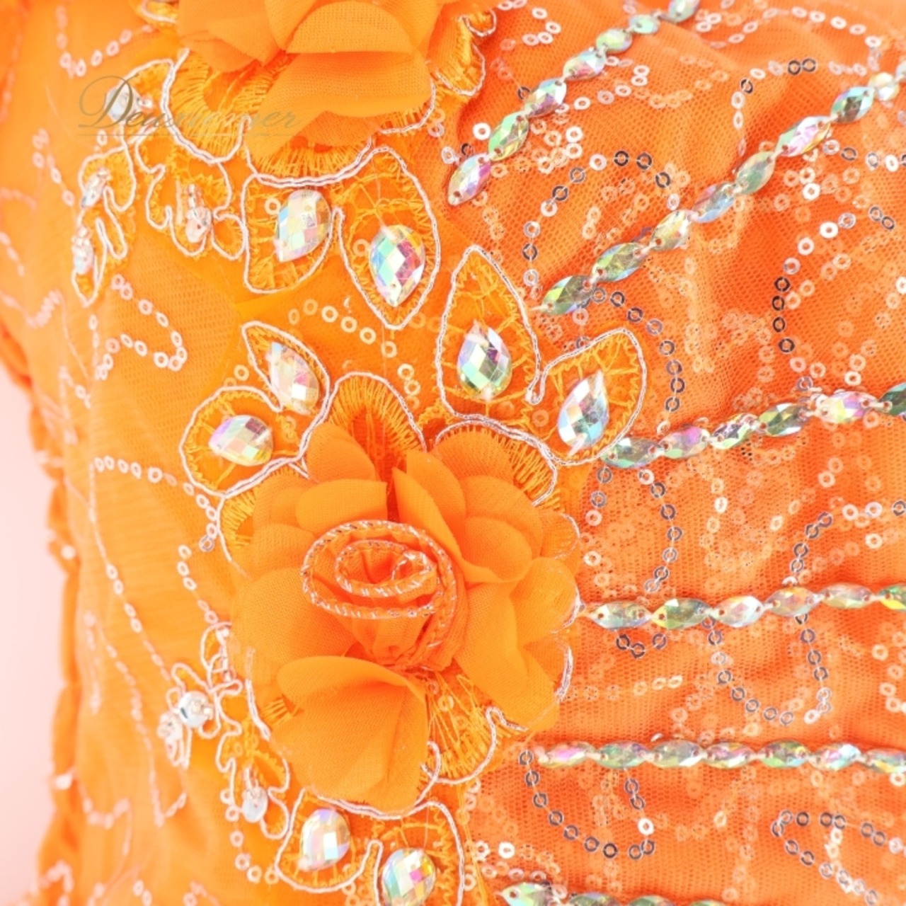 パーティドレス ワンピース ドレス オレンジ系 発表会 演奏会 パーティ 舞台 ダンス ロングドレス フリル レース 鮮やか 軽い ステージ衣装 お洒落 フォーマル パーティー かわいい 可愛い おしゃれ イベント用 目立つ ふんわり