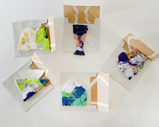 《ノエルの贈り物》中村眞弥子 アップサイクルのコースターカード　NAKAMURA Mayako