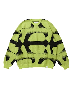 EVISEN / PATTERN MOHAIR KNIT / GREEN