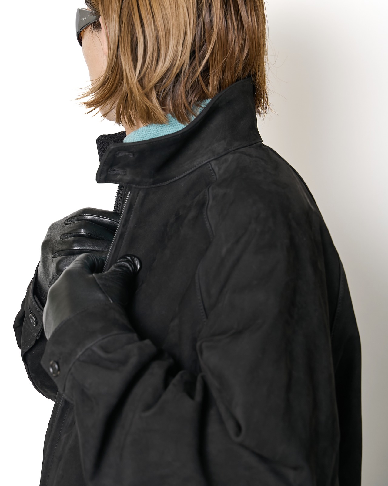 ssstein "COW NUBUCK SWING TOP JACKET〔BLACK〕"