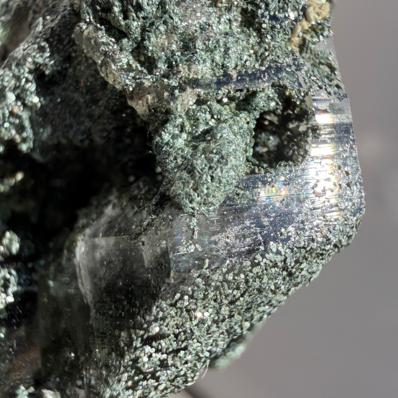 マニハール水晶 クラスター  20151205 ヒマラヤ産 クロライト付き 高透明度 レア原石 天然石