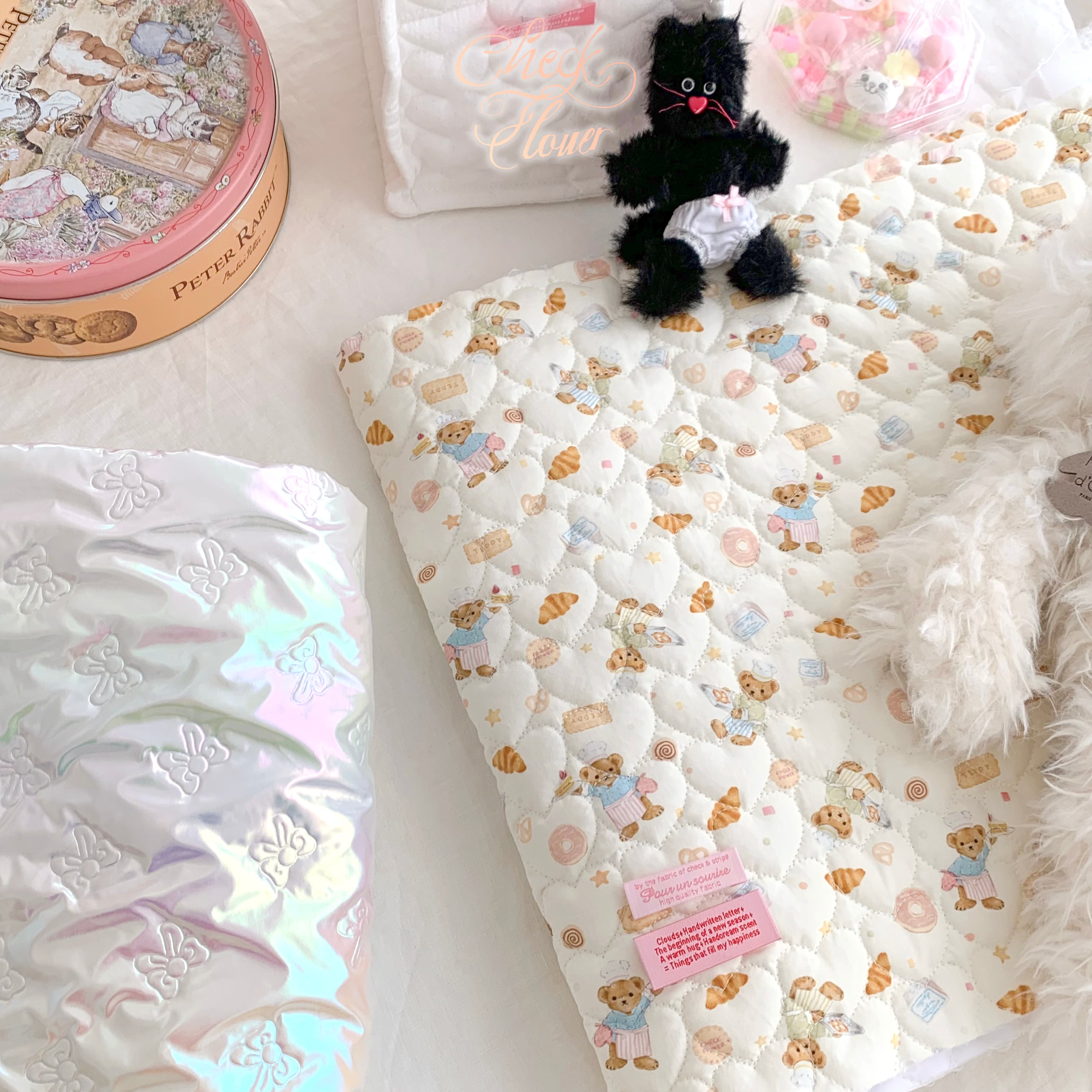 【即納】クッキーベア　ハートキルティング生地24SS