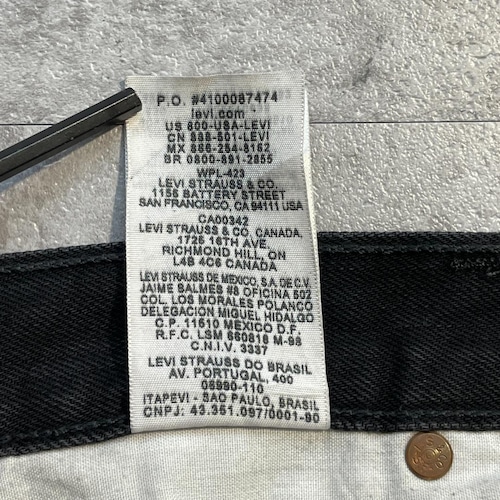 【W31 L32】 メキシコ製 levi's ブラックデニム リーバイス 501 詳細写真11