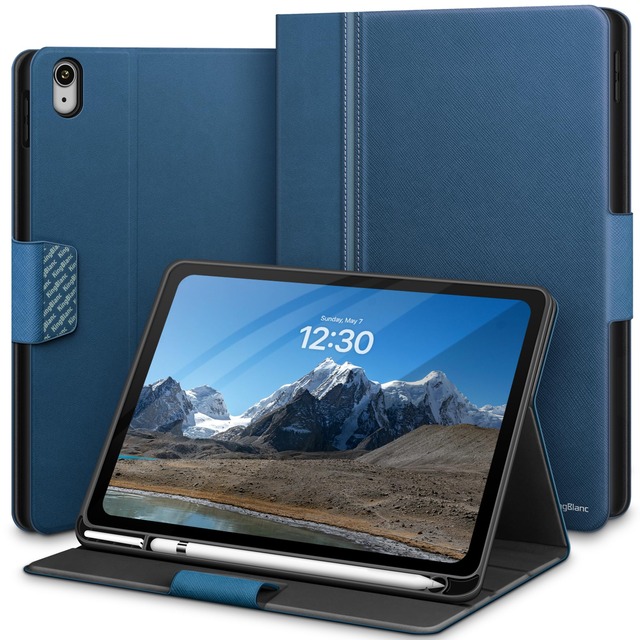 KingBlanc iPad A16 ケース iPad 11世代・10世代 (11インチ 2025/10.9インチ 2022)兼用 ペンホルダー付き