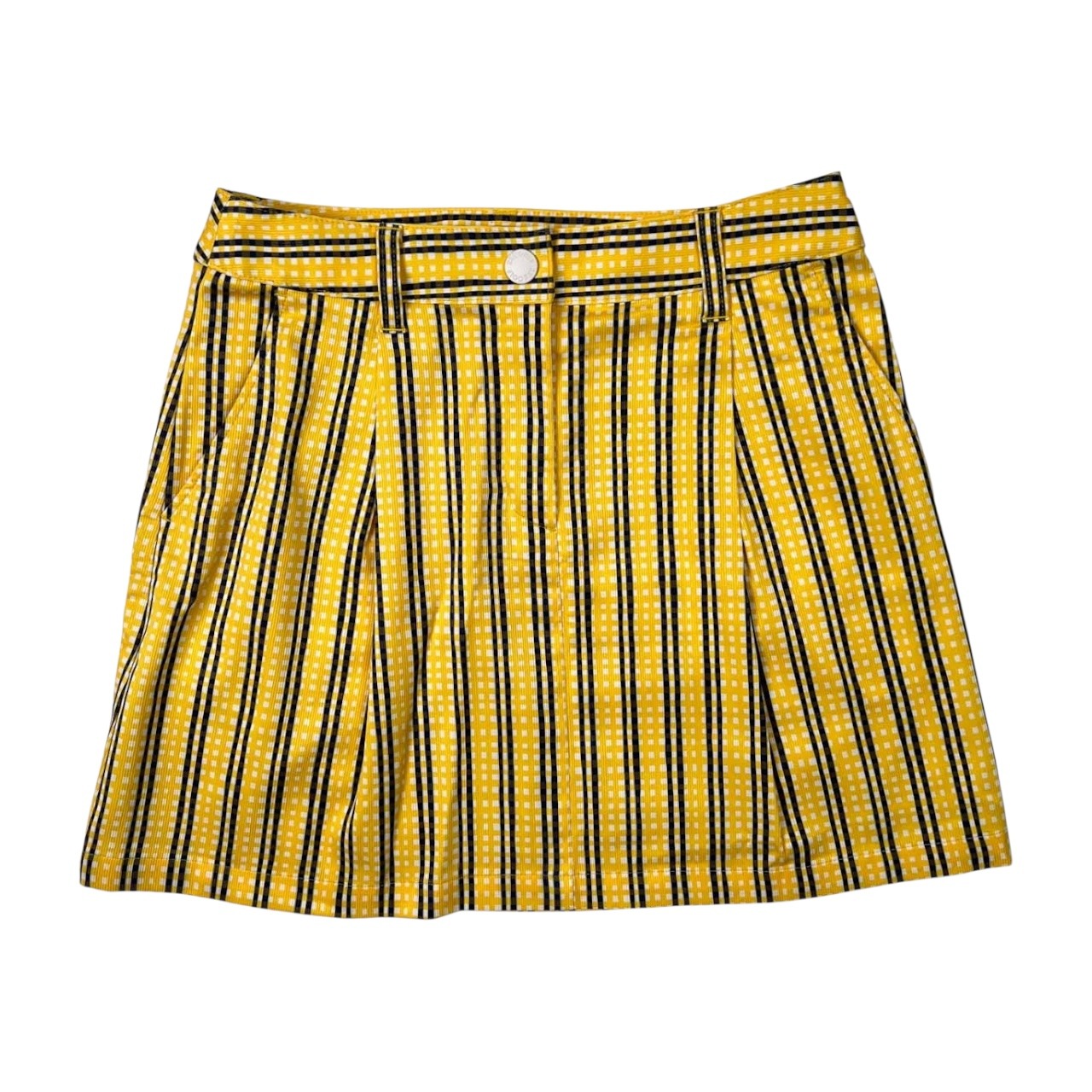 23区 GOLF ニジュウサンク ゴルフ ストライプ柄 ミニ スカート 58 /イエロー×ネイビー/レディース/オンワード樫山