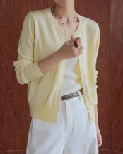 Crew neck knit Cardigan L0097