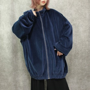 XXXL blue velours line oversize zip blouson