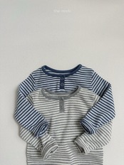 【取寄/韓国直送】minirobe 26/AT エディストライプボタンTシャツ|秋服|韓国子供服