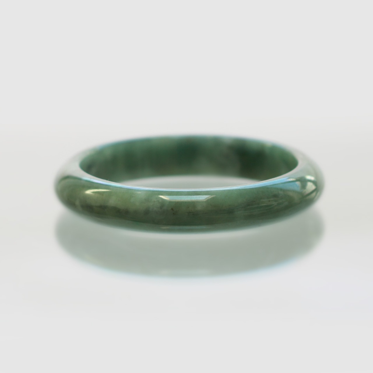 【内径 約58mm】 komaru green 翡翠バングル A貨翡翠 jd_bg1549
