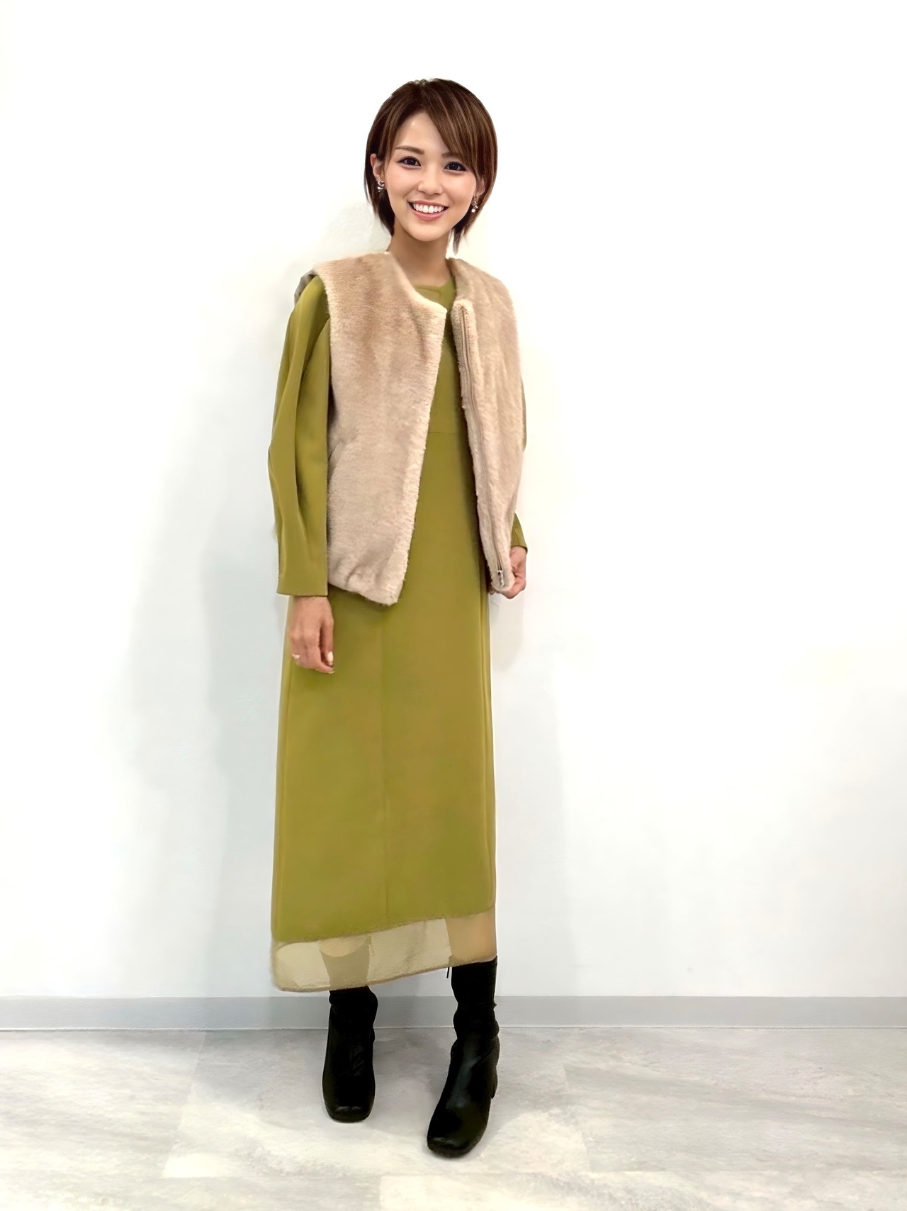 コクーンスリーブロングワンピース