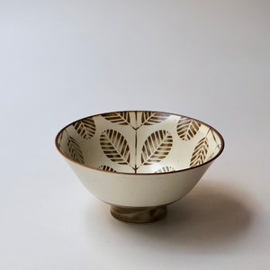 波佐見焼 飯碗 ブラウンリーフ