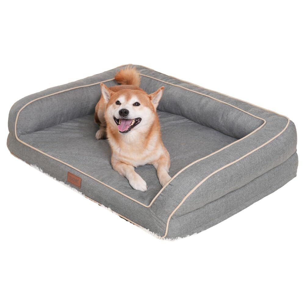 EMME 犬 ベッド ペットベッド ペットソファー ペットクッション 枕付き クッション性が 高反発 ふわふわ もこもこ 寒さ対策 高齢犬 ペットベッド ペットソファー ペットクッション 寒さ対策 高齢犬 子犬