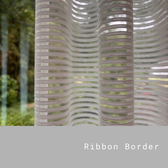 リボンボーダーRibbon border／1.5倍ヒダ／レースカーテン