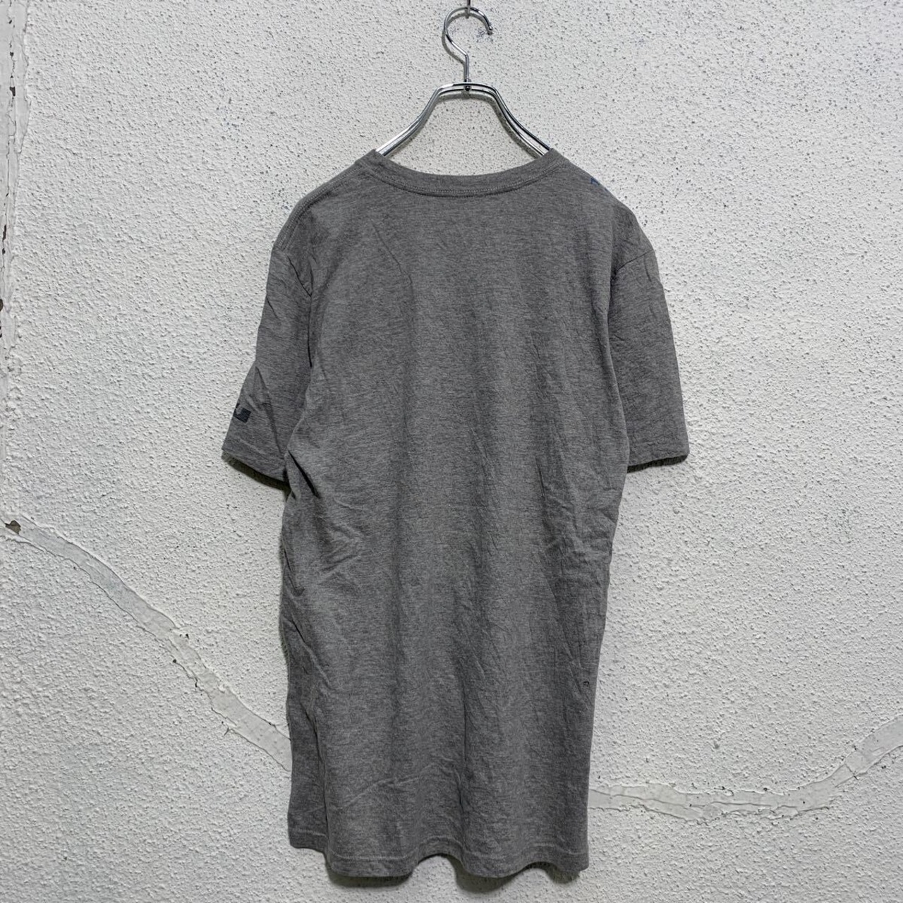 NIKE 半袖 プリントTシャツ M グレー ナイキ クルーネック 袖ロゴ 古着 