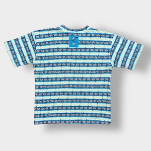 【Crazy Shirts】90s USA製 ロゴ 総柄 オールパターン Tシャツ クレイジーシャツ ハワイ レストラン Duke's Kauai 半袖 us古着