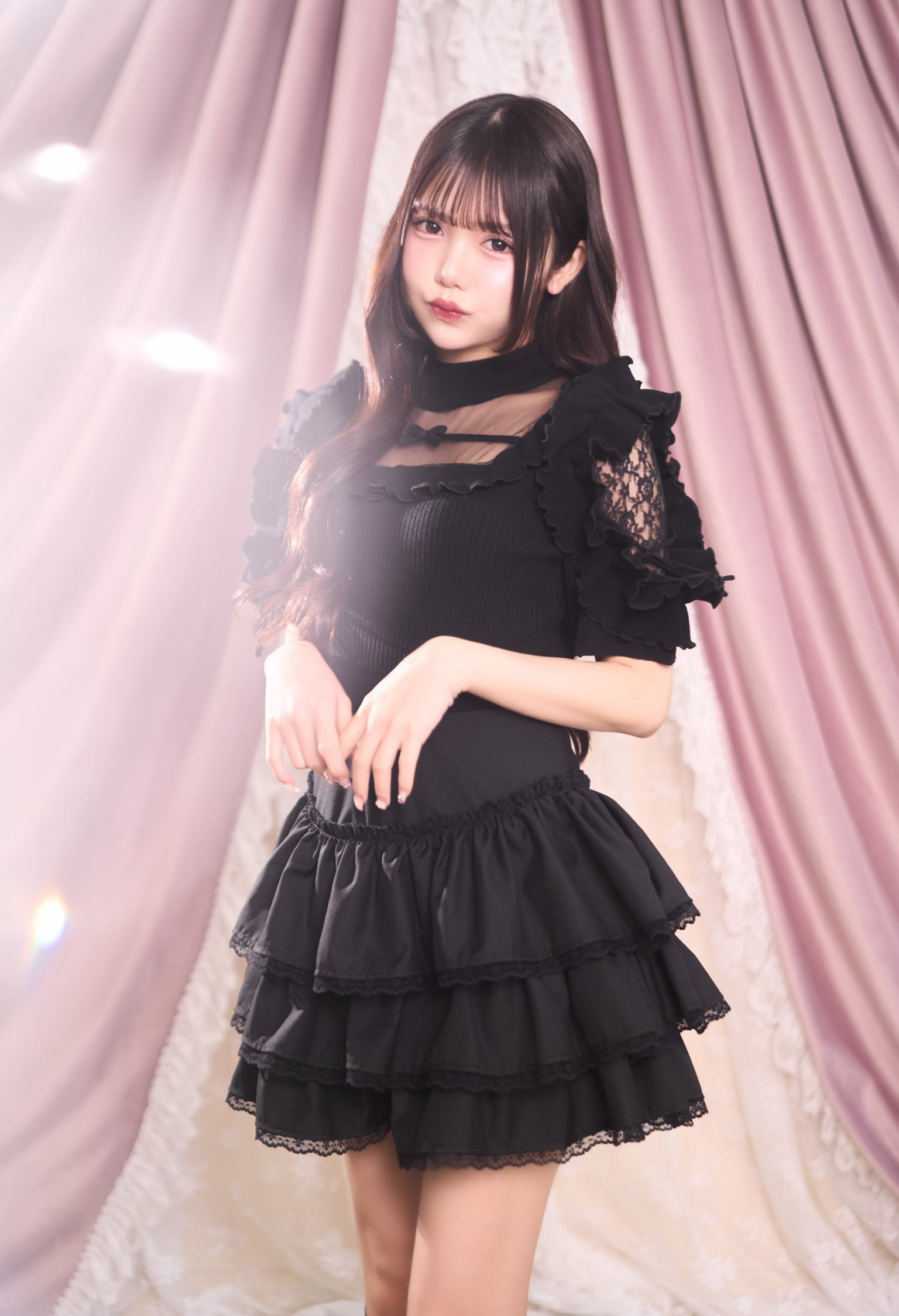 きらきらフリルサマーニット