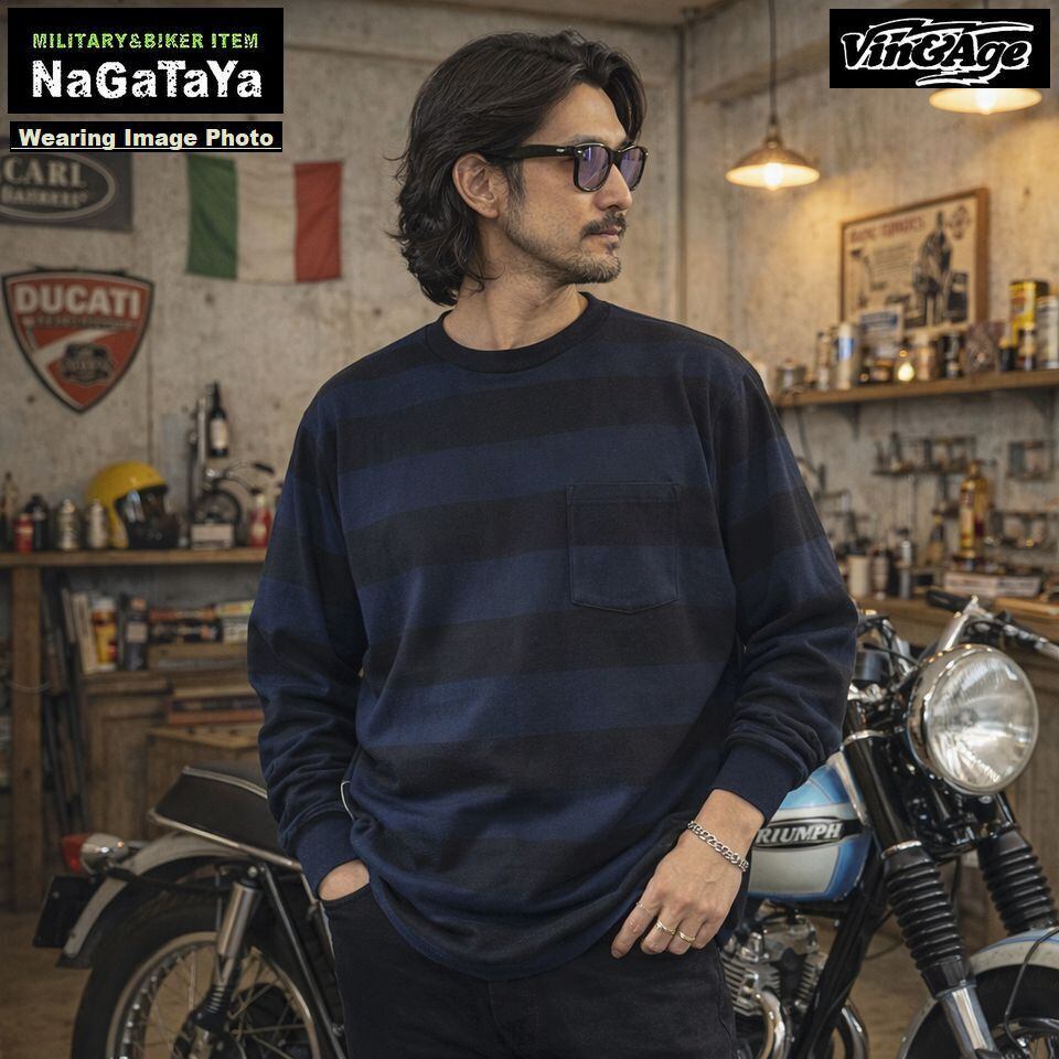 Vin&Age ヴィン&エイジ TYPE VT8 2インチ ボーダー バスクシャツ