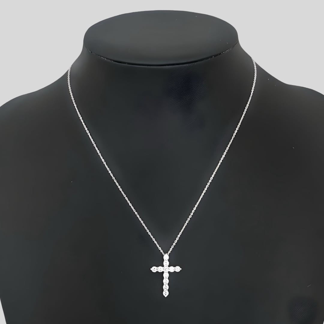 S925 Crystal Cross Necklace